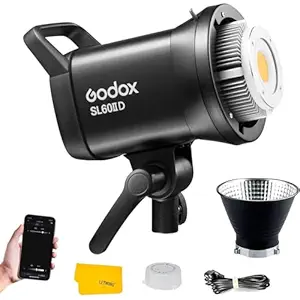 Godox SL60IID 60W LED Video Light,CRI96+ TLCI97+ 5600±200K,Builtin 8 FX Effects,APP/2.4GWireless Remote Control Adjust Brightness,Bowens Mount LED Light for Video Recording Wedding Outdoor Shooting