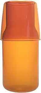 Sizikato 15 Oz Clear Glass Bedside Night Water Carafe with Tumbler Glass.