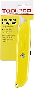 ToolPro Retractable Utility Knife includes 3 Spare Blades