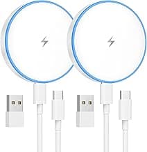 MagSafe Charger 2 Pack 15W Magnetic Wireless Charger Fast Charging Pad Compatible with iPhone 17/16/15/14/13/12 Series & AirPods 4/3/2/Pro Magnetic MagSafe Charging Pad with Dual Ports