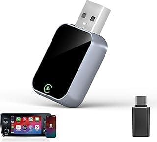 2026 Wireless CarPlay Adapter for iPhone - No Audio Lag, 5s Auto-Connect- Convert Factory Wired to Wireless CarPlay - Bluetooth 5.3 & 5GHz Wi-Fi - Plug & Play (Includes USB A/C)