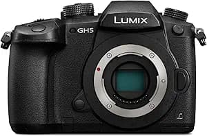 Panasonic LUMIX GH5 4K Digital Camera, 20.3 Megapixel Mirrorless Camera with Digital Live MOS Sensor, 5-Axis Dual I.S. 2.0, 4K 4:2:2 10-Bit Video, Full-Size HDMI Out, 3.2-Inch LCD, DC-GH5 (Black)
