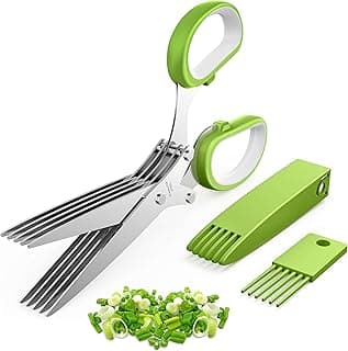 2025 Upgraded Herb Scissors, Effortless Herb Shears Cutter Tool with Sharp Stainless Steel Blades for Fresh Herbs, Must-Have Kitchen & Cooking Gadget, Green