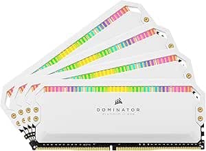 Corsair DOMINATOR PLATINUM RGB 64GB (4x16GB) DDR4 3200 (PC4-25600) C16 1.35V Desktop Memory - White, CMT64GX4M4E3200C16W