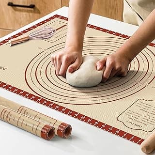 26x16 Inch Extra Thick Silicone Baking Mat with Measurements, Non-slip and Reusable - For Cookies, Bread, Pastry
